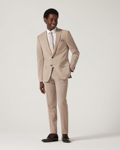Slim Stretch Wool Blend Tailored Jacket, Light Tan, hi-res